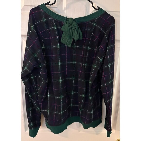 Crown & Ivy plaid sweatshirt size large - Picture 2 of 4
